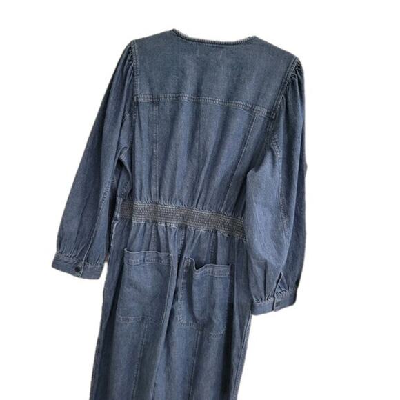 Madewell Denim Straight‎ Leg Jumpsuit Women's 12 Blue - Picture 7 of 11